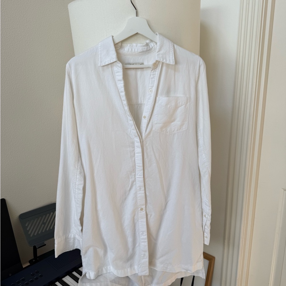 Abercrombie & Fitch White Casual Button Down Shirt dress
